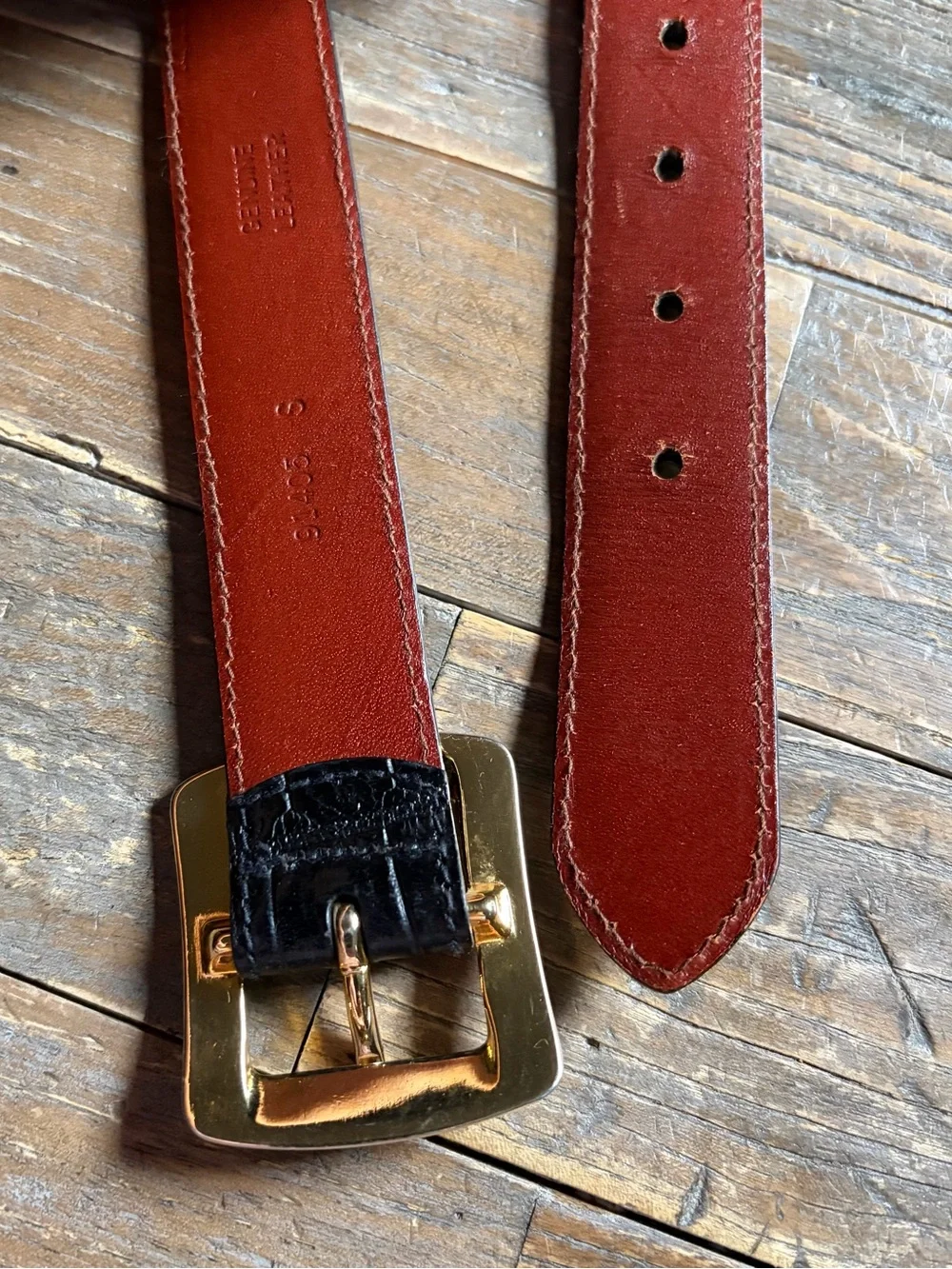 Ann Taylor Croc Embossed Leather Belt